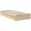 vidaXL Giroletto Cassetti Rovere Sonoma 90x190 cm Legno Multistrato