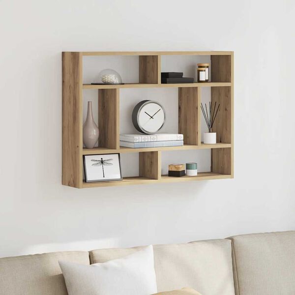 vidaXL Scaffale a Parete Rovere Artigianale 75x16x55 cm in Truciolato