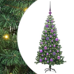 vidaXL Albero di Natale con 150 LED con supporto Verde 120 cm PVC
