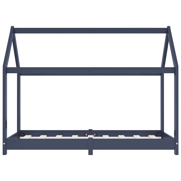 vidaXL Giroletto per Bambini Grigio in Massello di Pino 70x140 cm