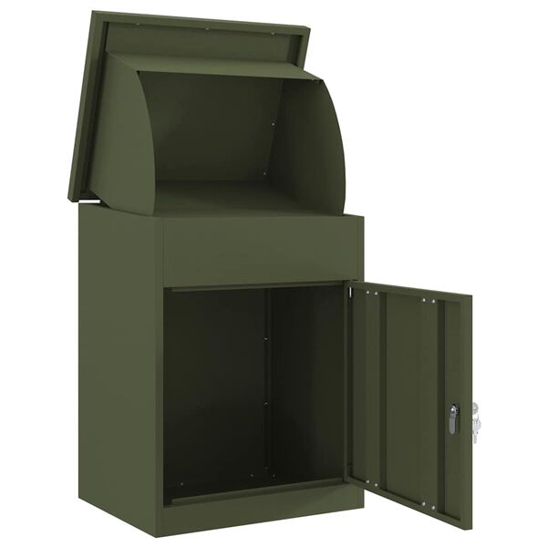 vidaXL Cassetta per pacchi Oliver verde 47.5 x 38 x 59 cm Acciaio