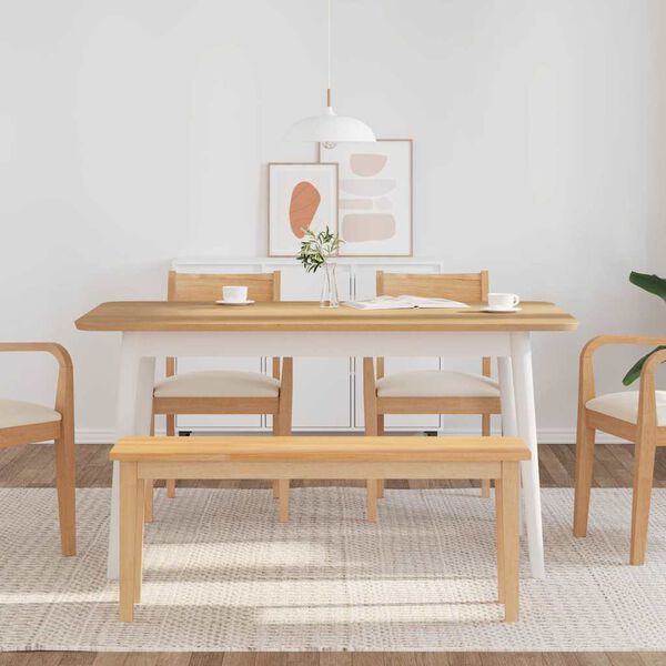 vidaXL Panca 110 cm in Legno Massello di Hevea