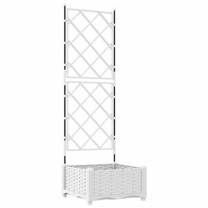 vidaXL Vaso da giardino Bianco 40 x 40 x 125,5 cm Acciaio
