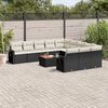vidaXL Set Divani da Giardino 12 pz con Cuscini Nero in Polyrattan