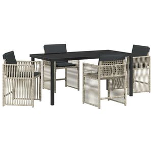 vidaXL Set da Pranzo per Giardino 5 pcs Grigio chiaro