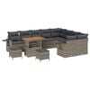 vidaXL Set Divano da Giardino con cuscino 12 pcs Grigio polyrattan