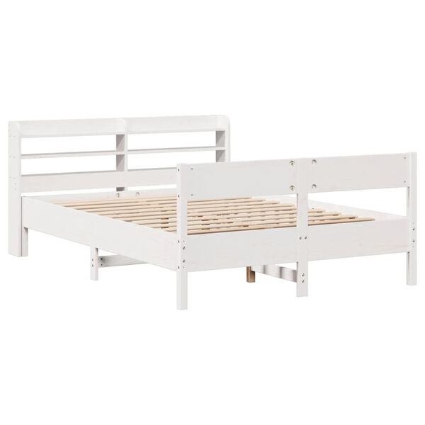 vidaXL Letto senza Materasso Bianco 160x200 cm Legno Massello di Pino