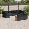 vidaXL Set Divani da Giardino 13pz con Cuscini Nero in Polyrattan