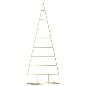 vidaXL Albero di Natale in metallo con supporto Oro 150 cm