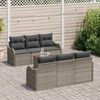 vidaXL Set Divano da Giardino con cuscino 7 pcs Grigio polyrattan
