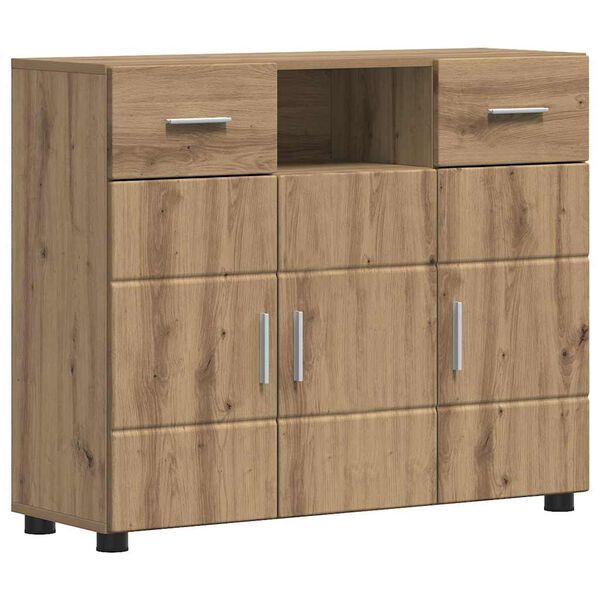 vidaXL Credenza con cassetto rovere artigianale 88,5 x 30,5 x 73 cm