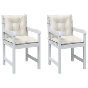 vidaXL Cuscini Sedia Schiena Bassa 2 pz Crema M&eacute;lange 100x50x7 Tessuto
