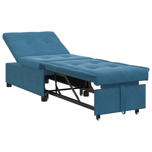vidaXL Divano letto Blu 194 x 67 x 82 cm Velluto