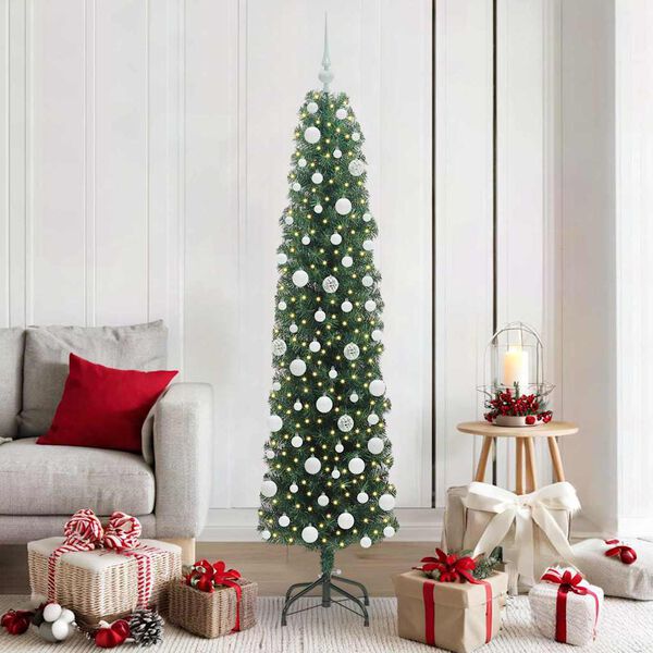vidaXL Albero di Natale artificiale con 300 LED Verde 180 cm