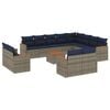 vidaXL Set Divani da Giardino 13 pz con Cuscini Grigio in Polyrattan