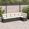 vidaXL Set Divano da Giardino 6 pcs Nero e Bianco polyrattan