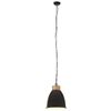 vidaXL Lampada Soffitto Industriale Nera Ferro Legno Massello 23cm E27