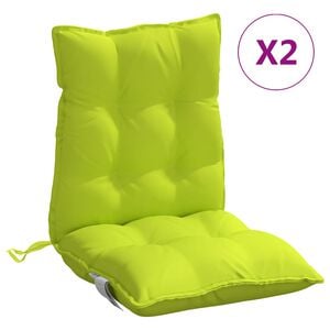 vidaXL Cuscini Sedia Schienale Basso 2 pz Verde Chiaro Tessuto Oxford