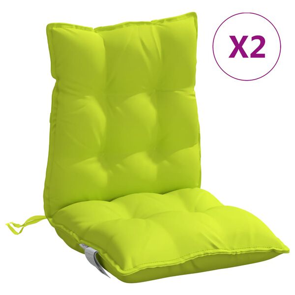 vidaXL Cuscini Sedia Schienale Basso 2 pz Verde Chiaro Tessuto Oxford