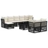 vidaXL Set Divano da Giardino 10 pz Nero polyrattan