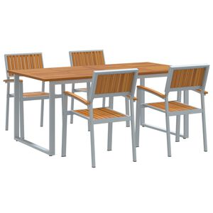 vidaXL Set da Pranzo per Giardino 5 pcs Grigio