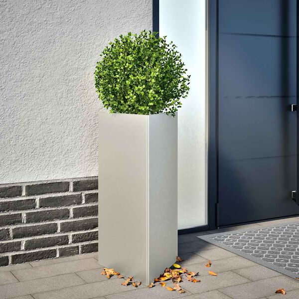vidaXL Fioriere da Giardino 2 pz Triangolari 40x40x75 cm Acciaio Inox