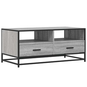 vidaXL Tavolino Grigio Sonoma 100x50x45 cm Legno Multistrato e Metallo