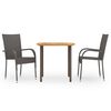 vidaXL Set Mobili da Pranzo per Giardino 3 pz Polyrattan Marrone