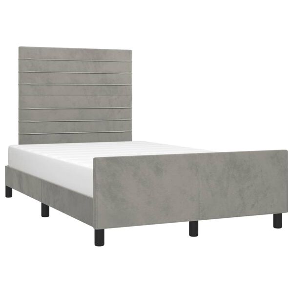 vidaXL Giroletto senza Materasso Grigio Chiaro 120x190 cm Velluto