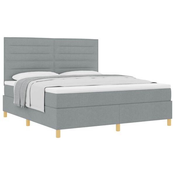 vidaXL Letto a molle con materasso Grigio chiaro 180 x 200 cm Tessuto