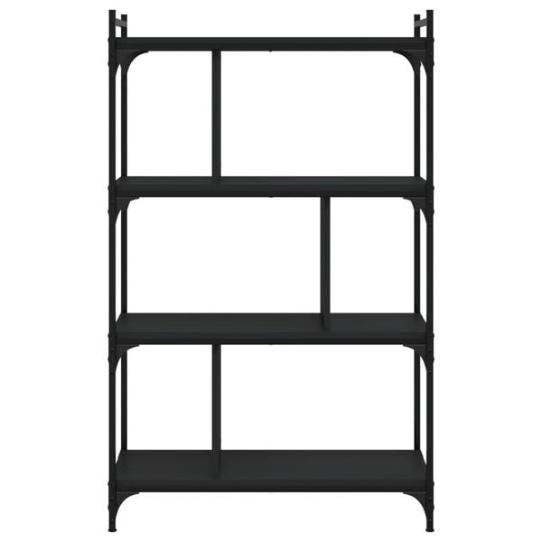 vidaXL Libreria Nera 4 Ripiani 76x32x123 cm Legno Multistrato
