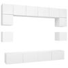 vidaXL Set Mobili Porta TV 8 pz Bianco in Legno Multistrato