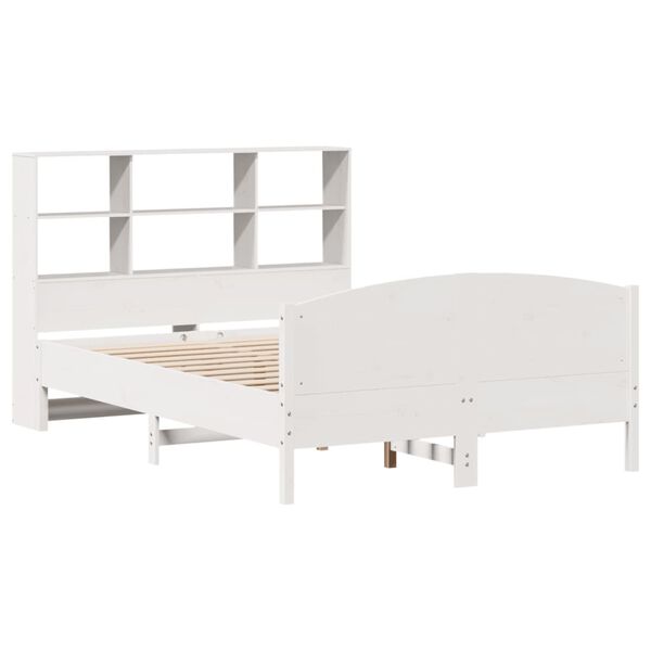vidaXL Letto Libreria senza Materasso Bianco 140x200 cm Legno di Pino