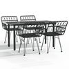 vidaXL Set da Pranzo da Giardino 5 pz Nero in Polyrattan
