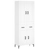 vidaXL Credenza Bianca 69,5x34x180 cm in Legno Multistrato