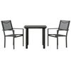 vidaXL Set da Pranzo da Giardino 3 pz Nero in Acciaio e Textilene