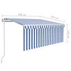 vidaXL Tenda Sole Retrattile Automatica con Parasole 3x2,5m Blu Bianco