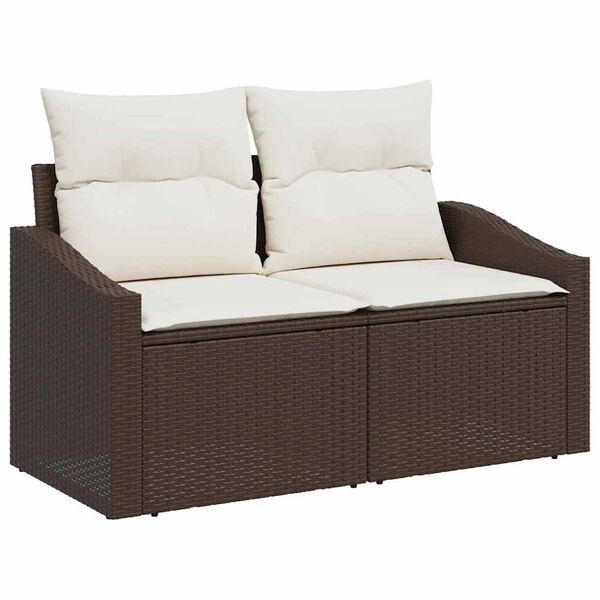 vidaXL Set Divano da Giardino 8 pcs Marrone polyrattan