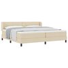 vidaXL Letto a molle con materasso Crema 200 x 200 cm Tessuto