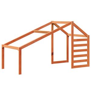 vidaXL Tetto Letto Bambini Marrone Cera 198x87x113 Legno Massello Pino
