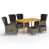 vidaXL Set Mobili da Pranzo per Giardino 7 pz Marrone