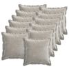vidaXL Federa 12 pz HOUTEN Grigio Chiaro 45 x 45 cm Tessuto Chenille