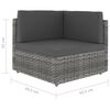 vidaXL Divano Modulare a 2 Posti in Polyrattan Grigio