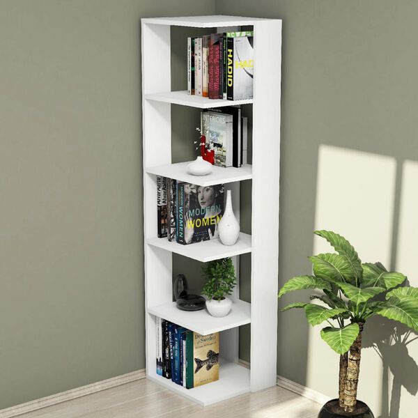 Homemania Libreria Corner 41,8x41,8x160,8 cm Bianca