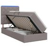 vidaXL Letto con contenitore LED e materasso Tortora 100 x 200 cm