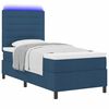 vidaXL Letto a molle con materasso con led Blu 90 x 190 cm Tessuto