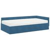 vidaXL Struttura Letto Angolare con Materasso Altro 2 pcs Blu Velluto