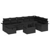 vidaXL Set Divano da Giardino 9 pz Nero polyrattan