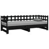 vidaXL Dormeuse Estraibile Nera 2x(90x200) cm Legno Massello di Pino