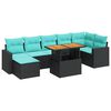vidaXL Set Divani da Giardino con Cuscini 8 pz Nero in Polyrattan